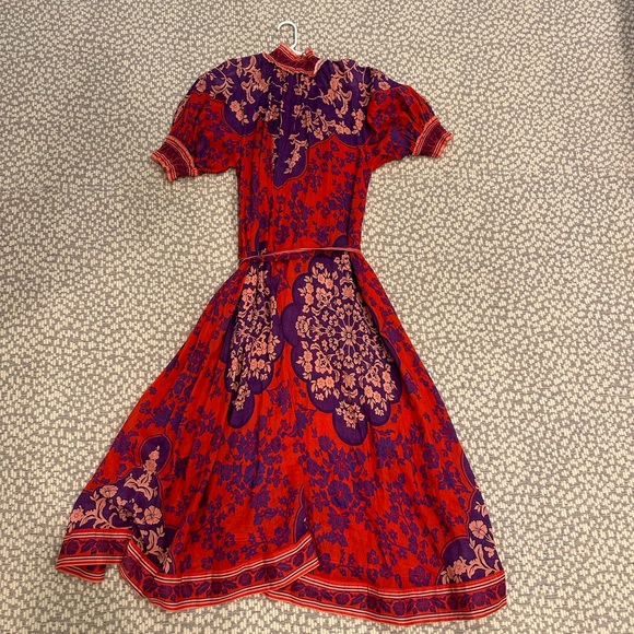 - Zimmerman Raie Floral-print puff-sleeve Ramie Dress - Picture 3 of 5